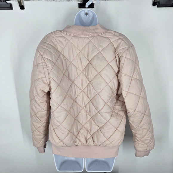 Alyned Together Quilted Reversible Bomber Jacket Pink Sherpa Lined Women’s Small - Picture 9 of 9